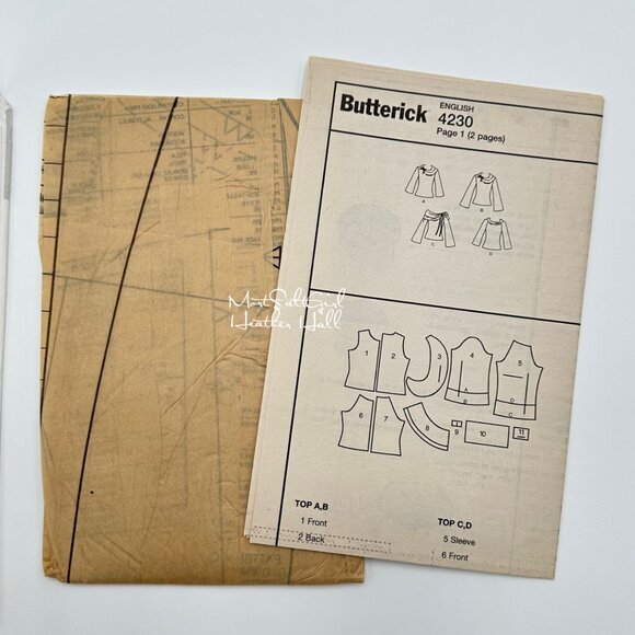 Butterick B4230 Sewing Pattern For Women's Petite Tops XS/S/M - Picture 4 of 4